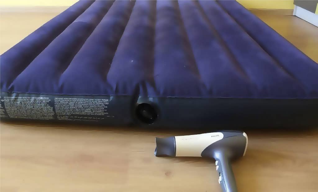 how to inflate an air mattress with  A Hairdryer